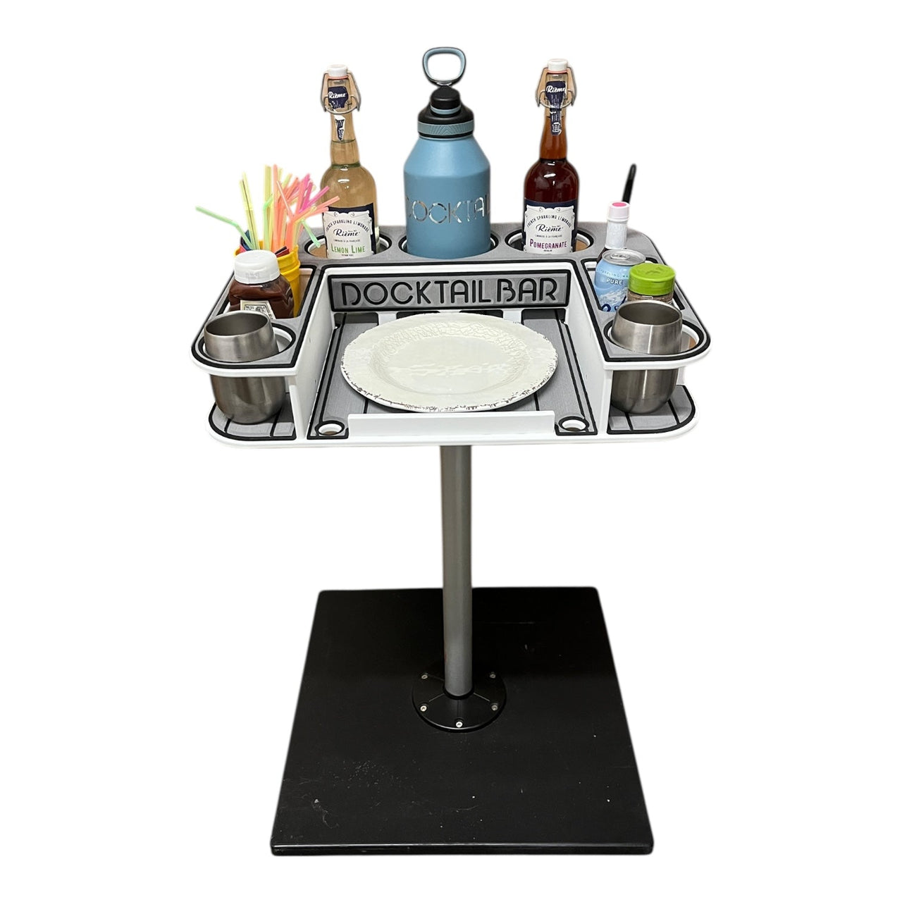 Docktail Butler Boat Table and Storage Accessory - Choose Your Mount, Color & Custom Name - Docktail Bar