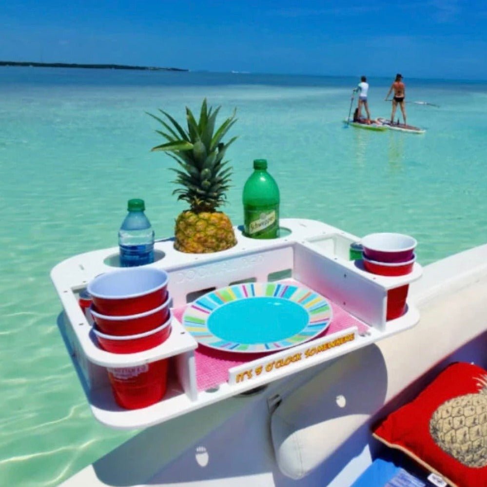 Docktail Butler Boat Table and Storage Accessory - Choose Your Mount, Color & Custom Name - Docktail Bar