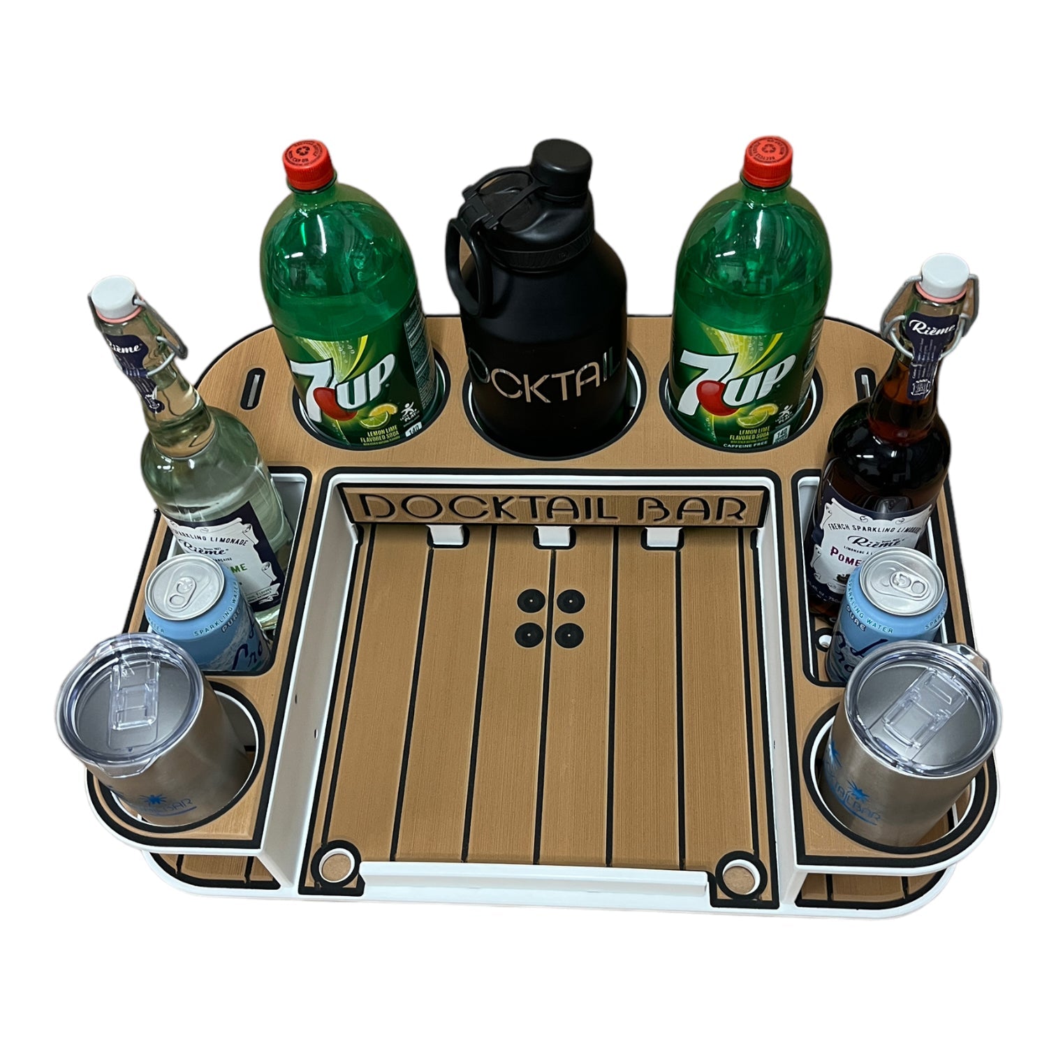 Docktail Butler Boat Table and Storage Accessory - Choose Your Mount, Color & Custom Name - Docktail Bar