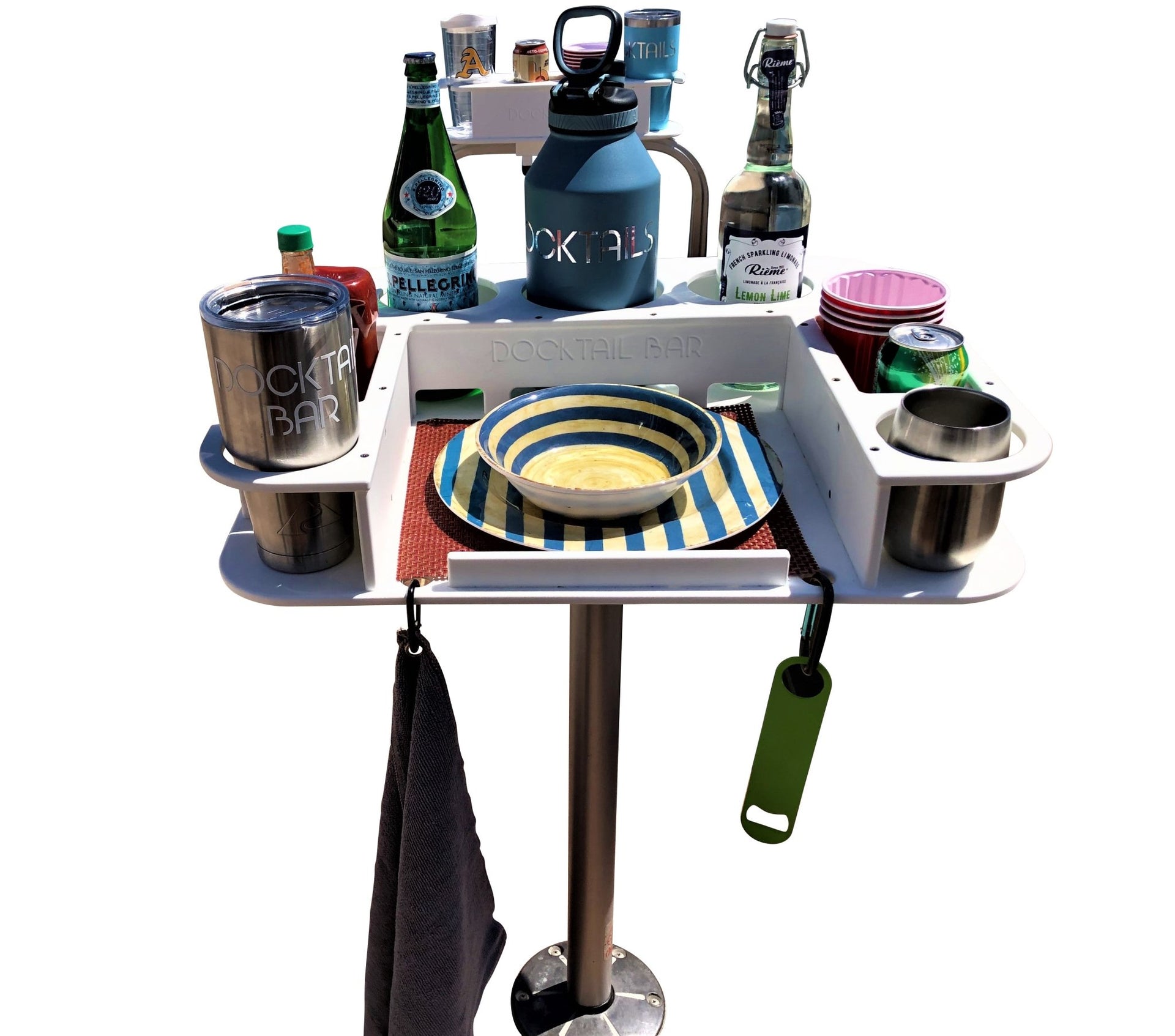 Docktail Butler Boat Table and Storage Accessory - Choose Your Mount, Color & Custom Name - Docktail Bar