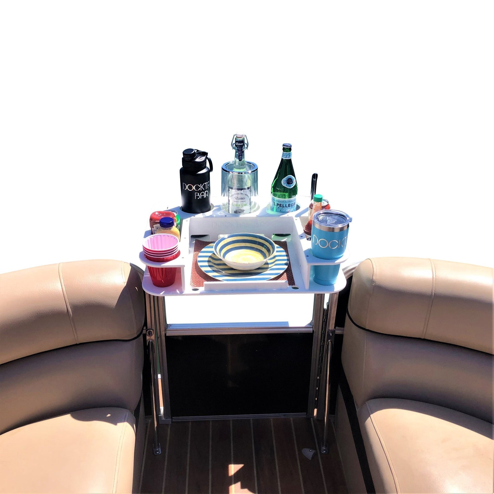 Docktail Butler Boat Table and Storage Accessory - Choose Your Mount, Color & Custom Name - Docktail Bar