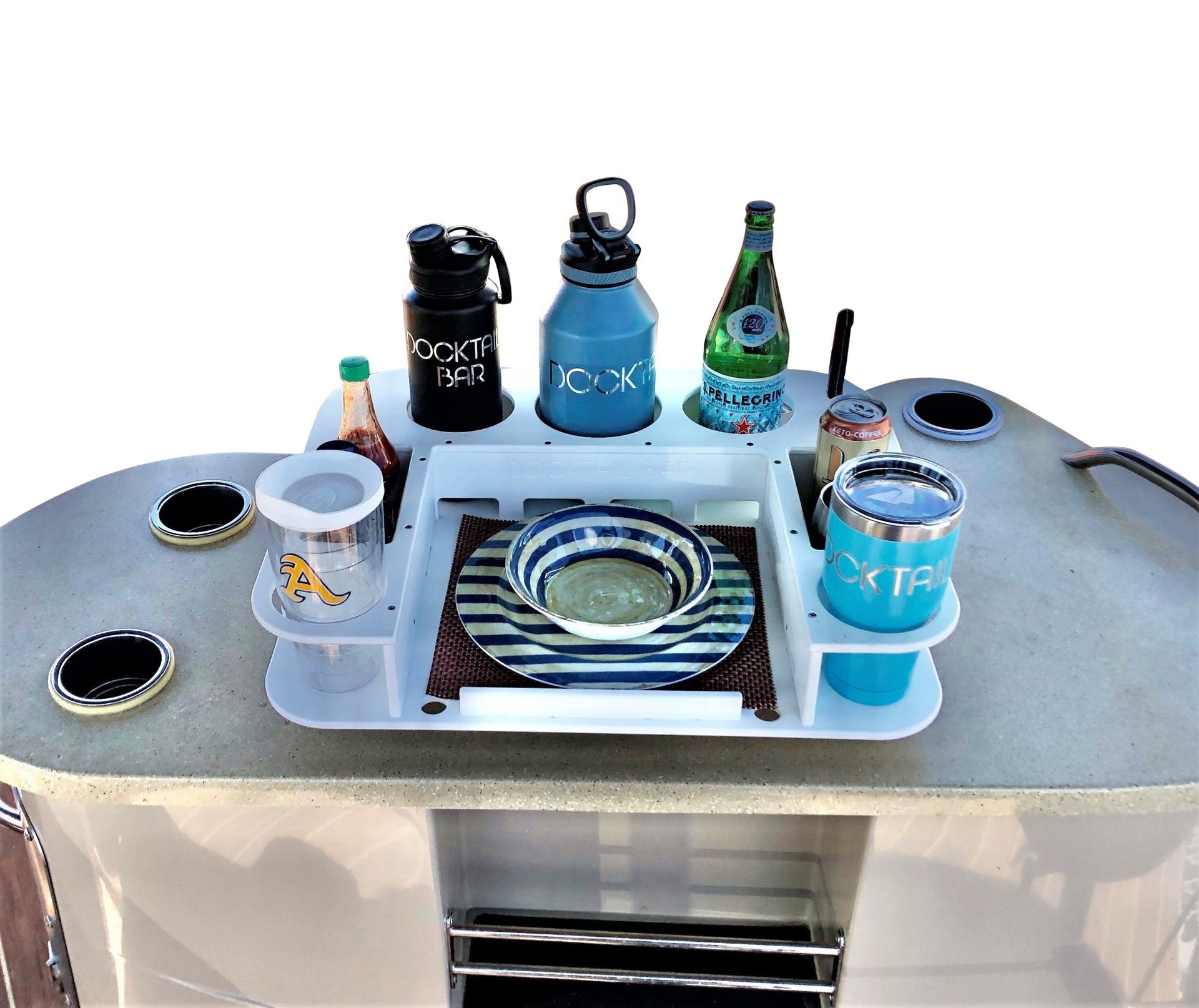 Docktail Butler Boat Table and Storage Accessory - Choose Your Mount, Color & Custom Name - Docktail Bar
