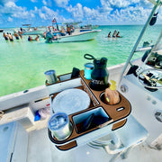 Docktail Butler Boat Table with Adjustable Rod Holder Mount - Docktail Bar