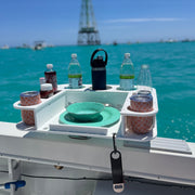 Docktail Butler Boat Table with Adjustable Rod Holder Mount - Docktail Bar