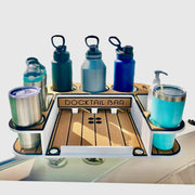 Docktail Butler Boat Table with Adjustable Rod Holder Mount - Docktail Bar