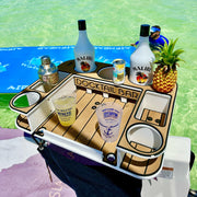 Docktail Butler Boat Table with Adjustable Rod Holder Mount - Docktail Bar