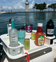 Docktail Butler Boat Table with Adjustable Rod Holder Mount - Docktail Bar