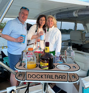 Docktail Butler Boat Table with Adjustable Rod Holder Mount - Docktail Bar