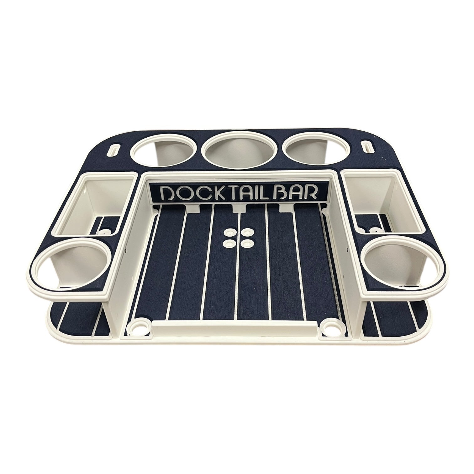 Docktail Butler Boat Table with Adjustable Rod Holder Mount - Docktail Bar