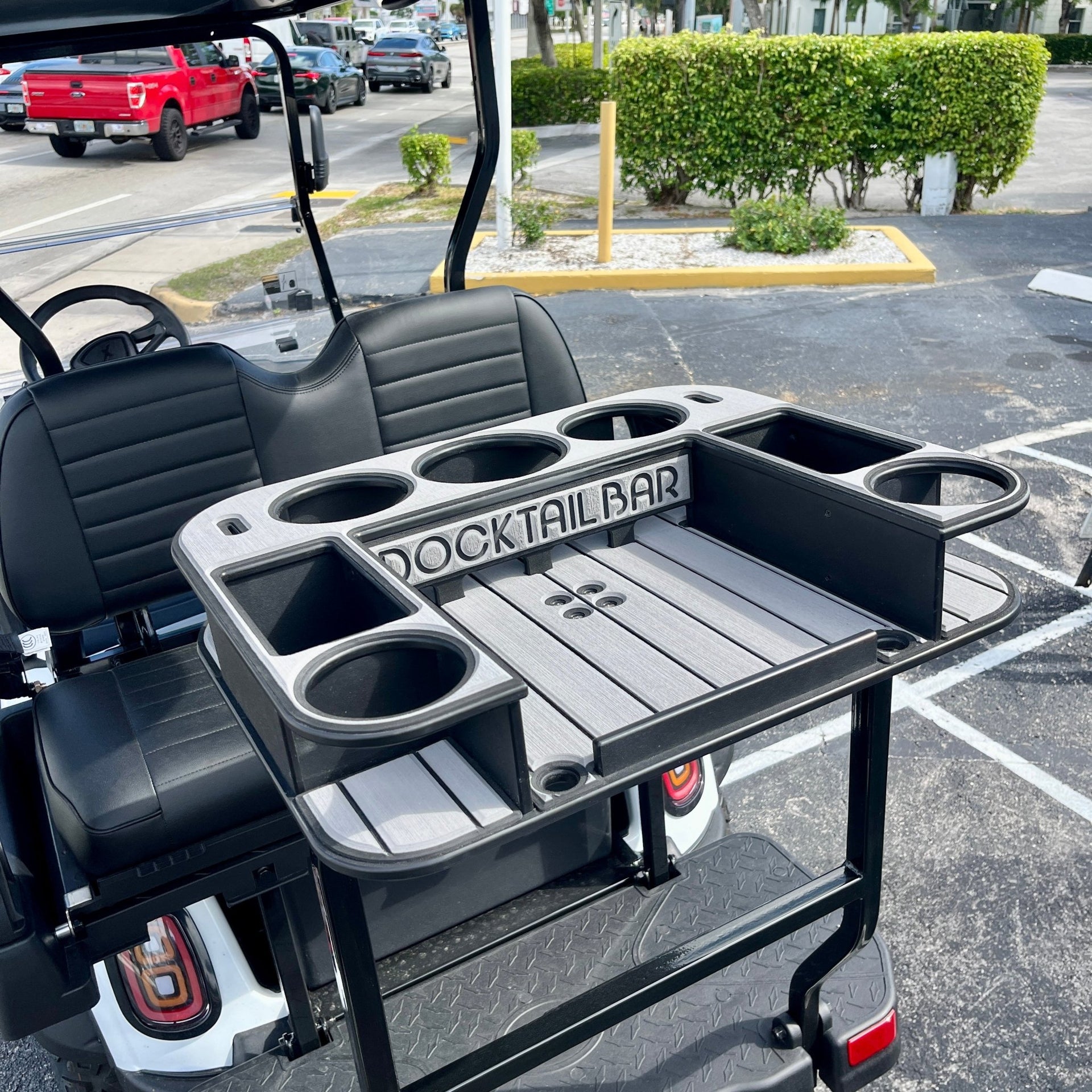 Docktail Butler Golf Cart Cup Holder & Table Accessory for Square or Rectangular Rails - Docktail Bar