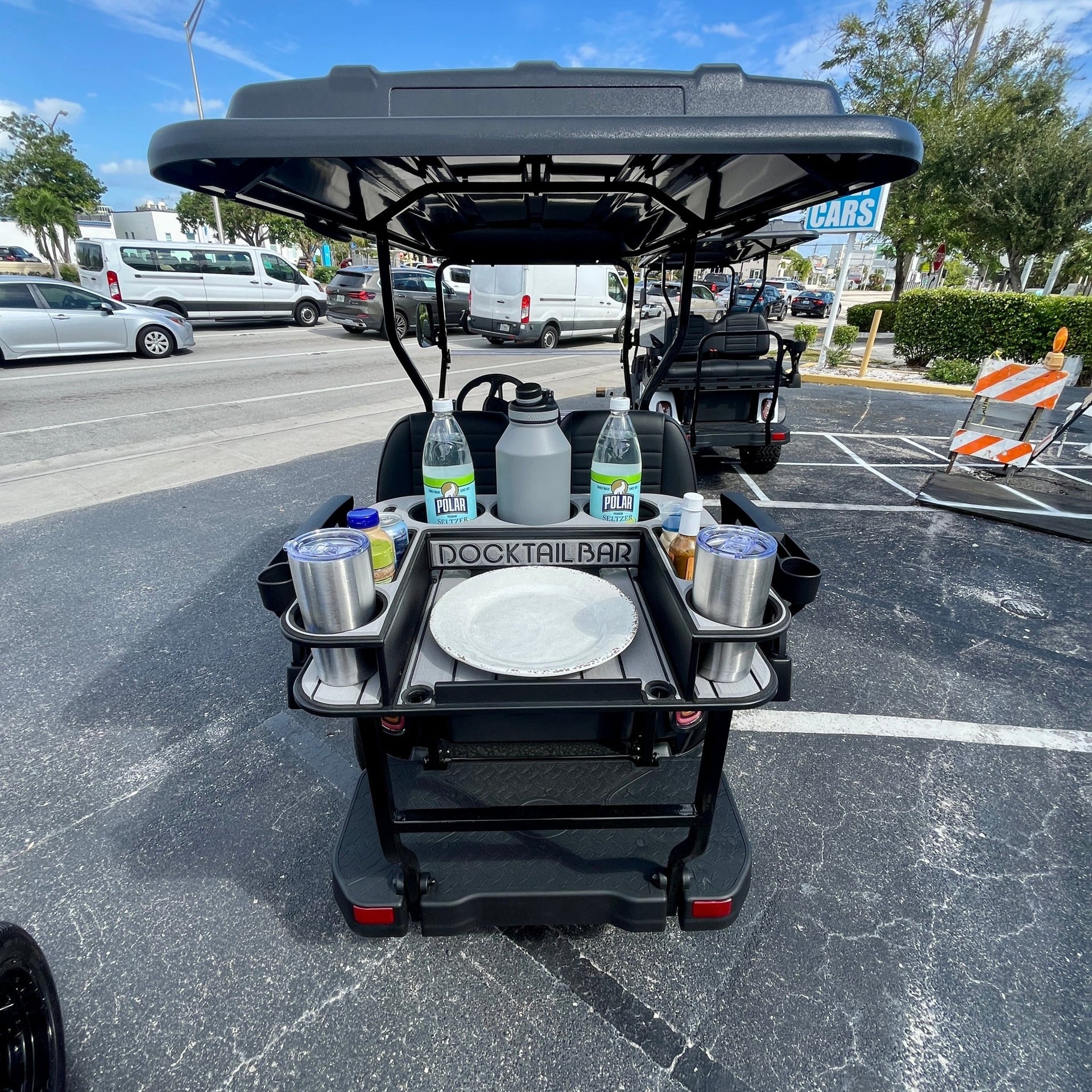 Docktail Butler Golf Cart Cup Holder & Table Accessory for Square or Rectangular Rails - Docktail Bar