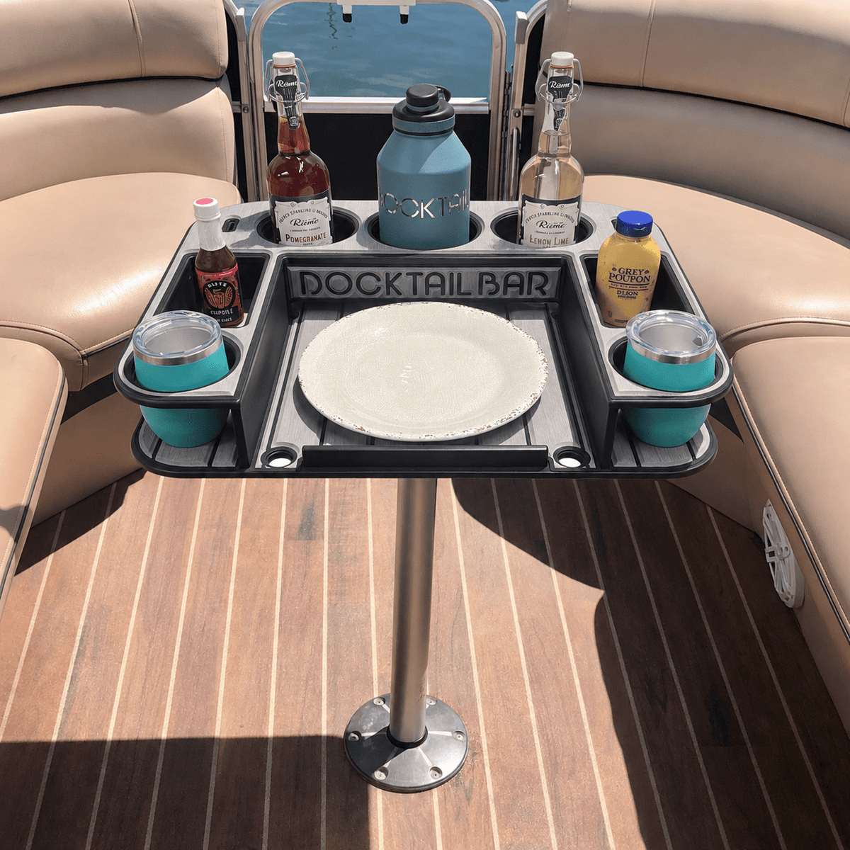 Docktail Butler Pedestal Boat Table - Midnight Series - Docktail Bar