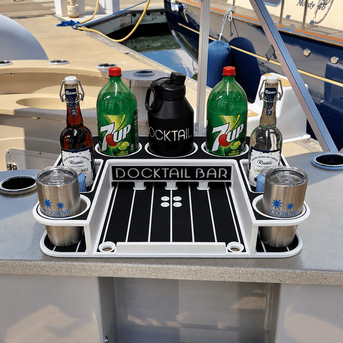 Docktail Butler Table with SeaSucker Vacuum Mounts - Docktail Bar
