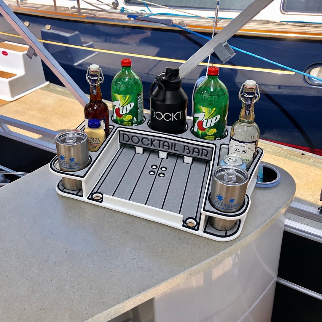 Docktail Butler Table with SeaSucker Vacuum Mounts - Docktail Bar