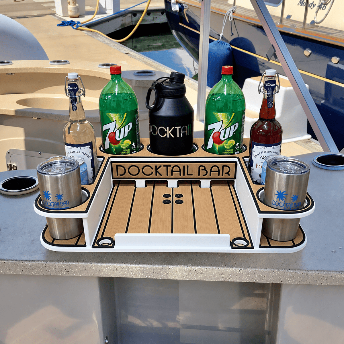 Docktail Butler Table with SeaSucker Vacuum Mounts - Docktail Bar