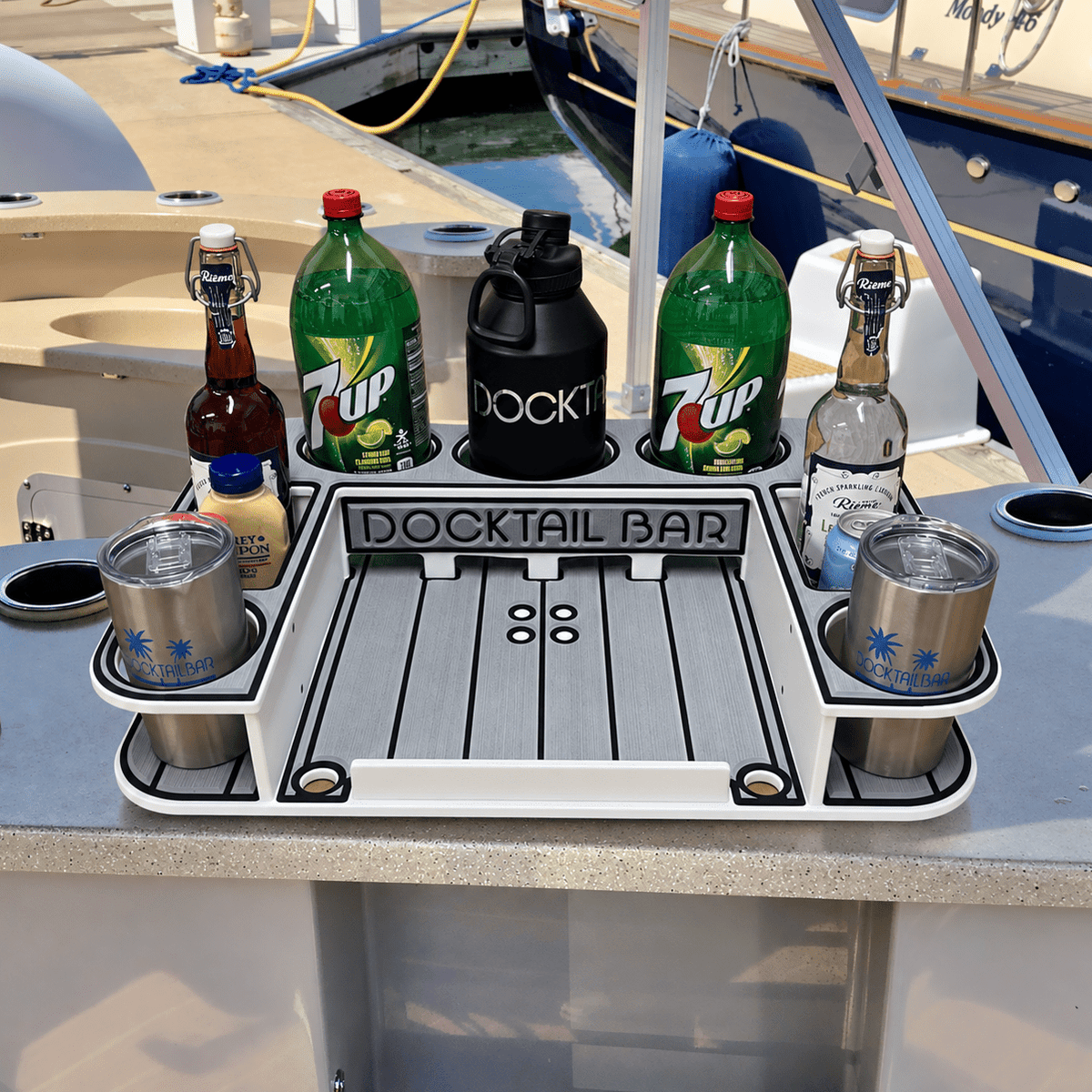 Docktail Butler Table with SeaSucker Vacuum Mounts - Docktail Bar