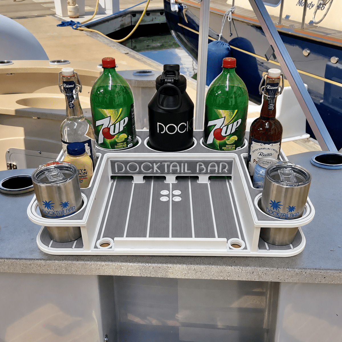 Docktail Butler Table with SeaSucker Vacuum Mounts - Docktail Bar
