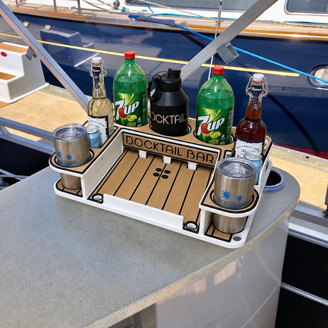 Docktail Butler Table with SeaSucker Vacuum Mounts - Docktail Bar