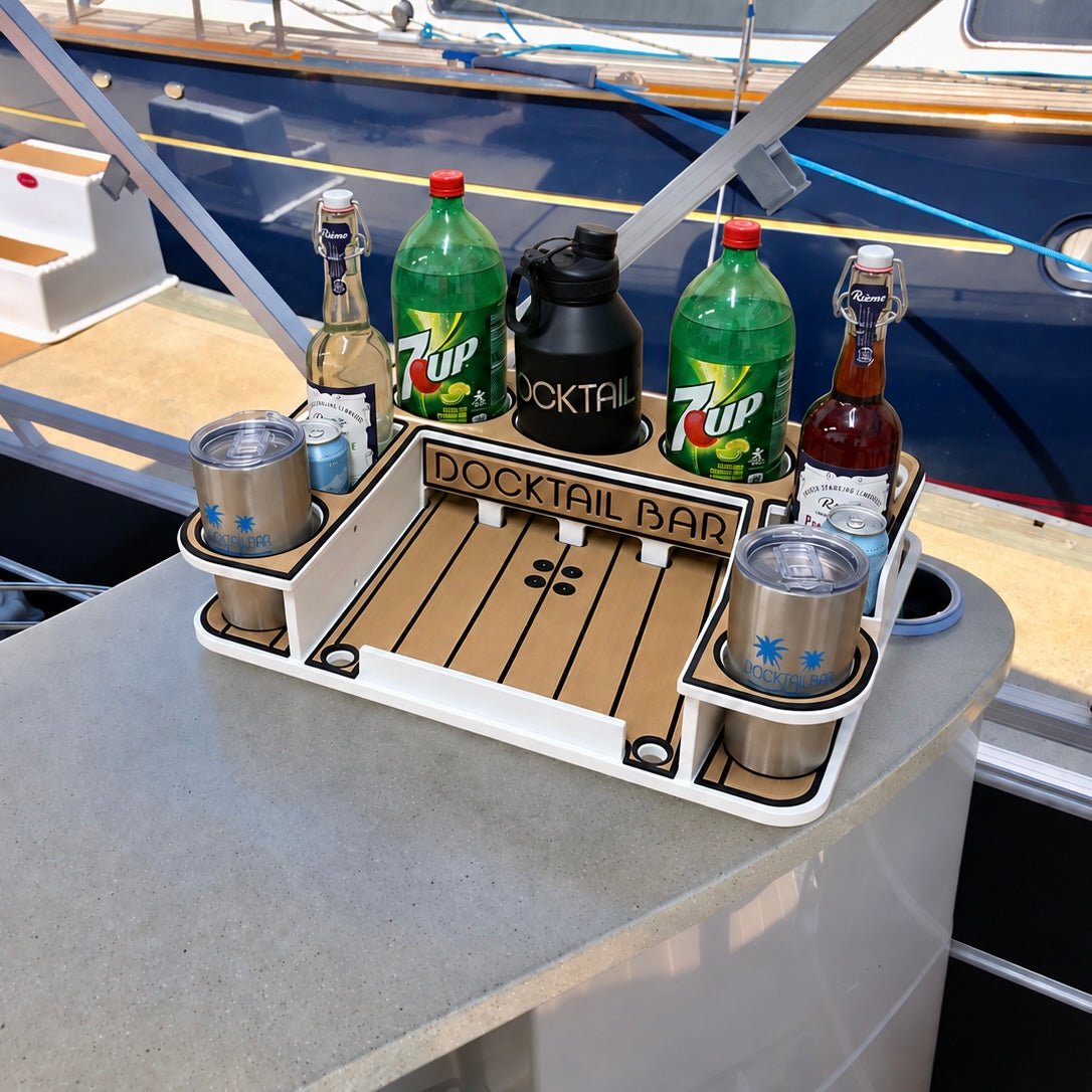 Docktail Butler Table with SeaSucker Vacuum Mounts - Docktail Bar