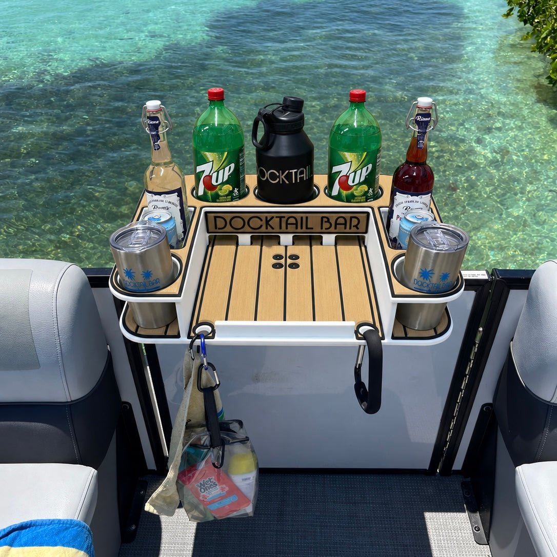 Docktail Butler with Pontoon Rail Mount - Docktail Bar