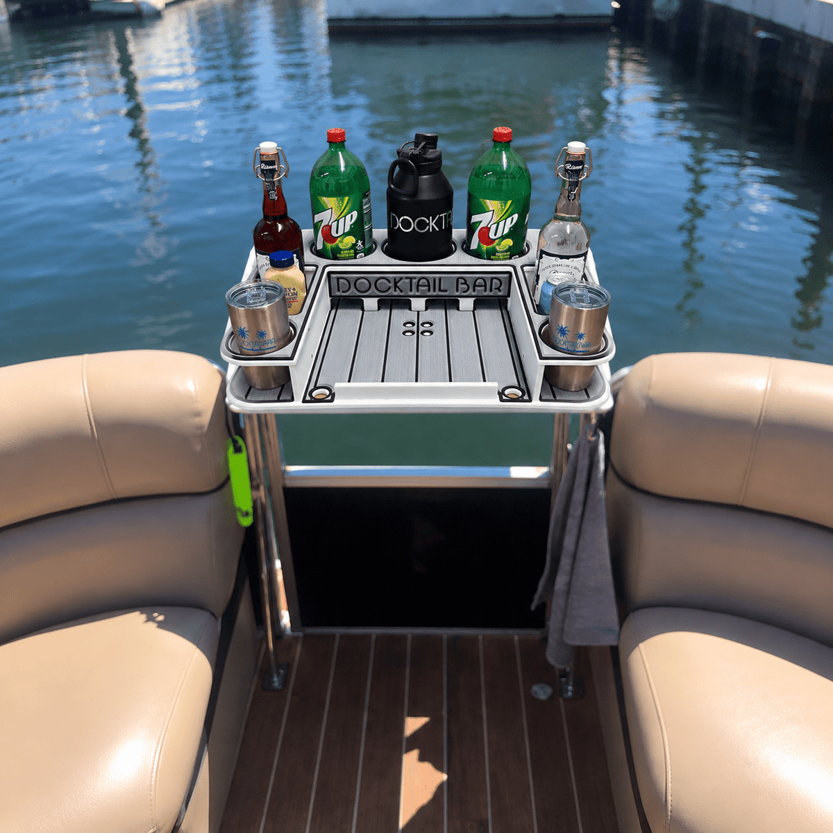 Docktail Butler with Pontoon Rail Mount - Docktail Bar