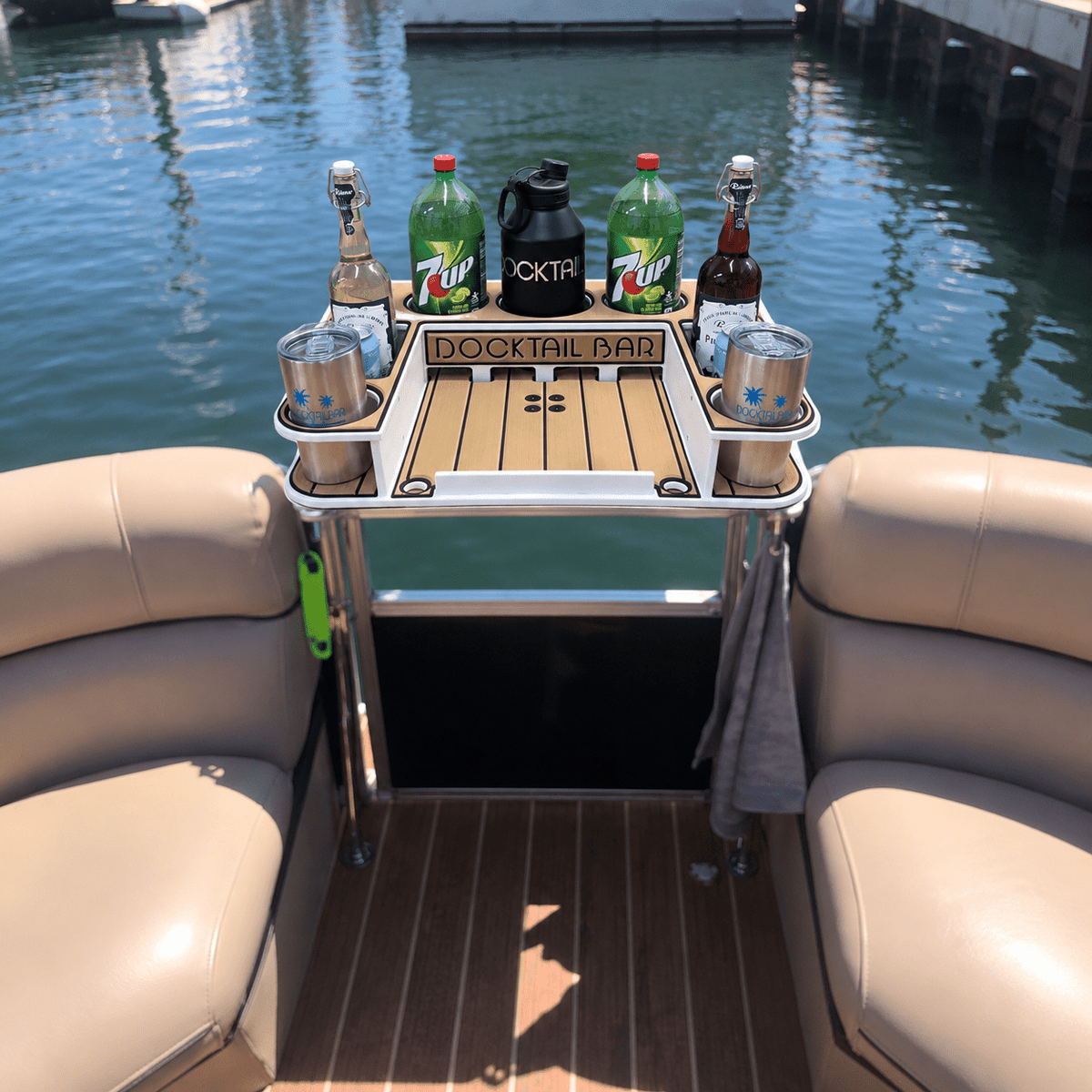 Docktail Butler with Pontoon Rail Mount - Docktail Bar