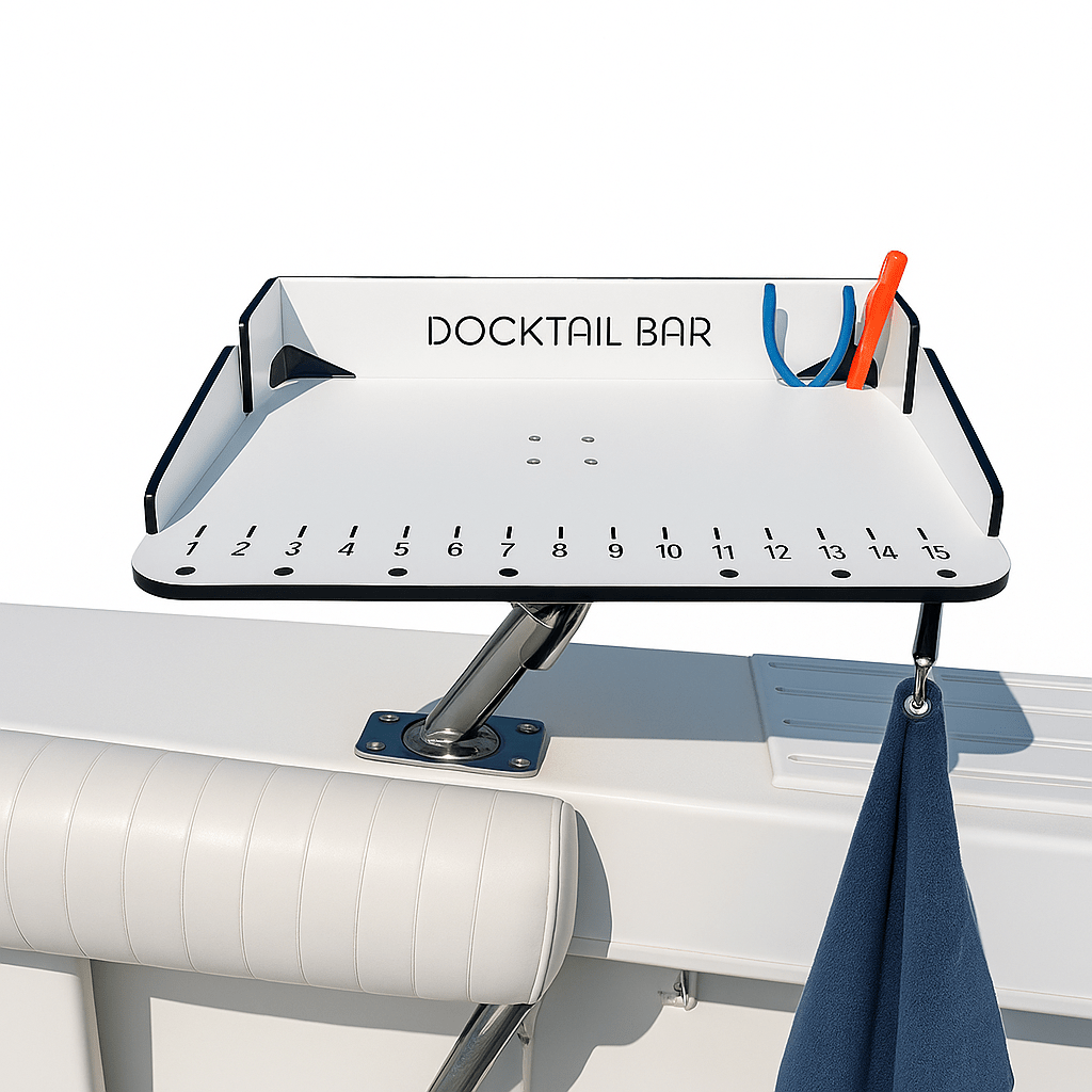 Docktail Premium Boat Cutting Board - Choose Your Mount - Docktail Bar