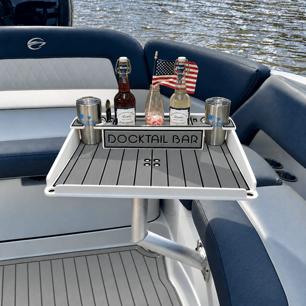 Docktail Utility Angled-Side Mount Boat Table - Docktail Bar