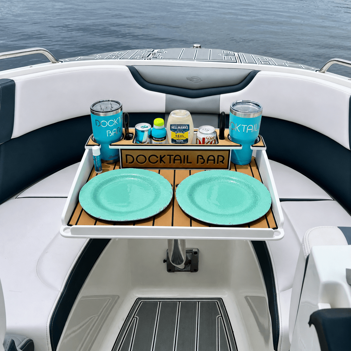 Docktail Utility Angled-Side Mount Boat Table - Docktail Bar