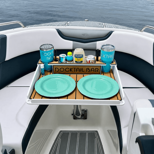 Docktail Utility Angled-Side Mount Boat Table - Docktail Bar