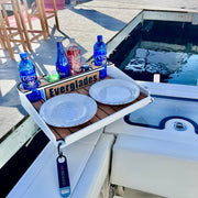 Docktail Utility Boat Table Accessory with Adjustable Rod Holder Mount - Docktail Bar