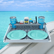 Docktail Utility Boat Table Accessory with Adjustable Rod Holder Mount - Docktail Bar