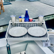 Docktail Utility Boat Table Accessory with Adjustable Rod Holder Mount - Docktail Bar