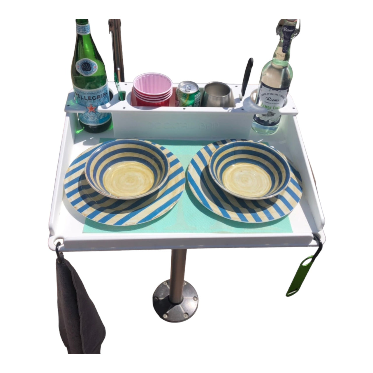 Docktail Utility Boat Table with Pedestal Table Attachment Options - Docktail Bar