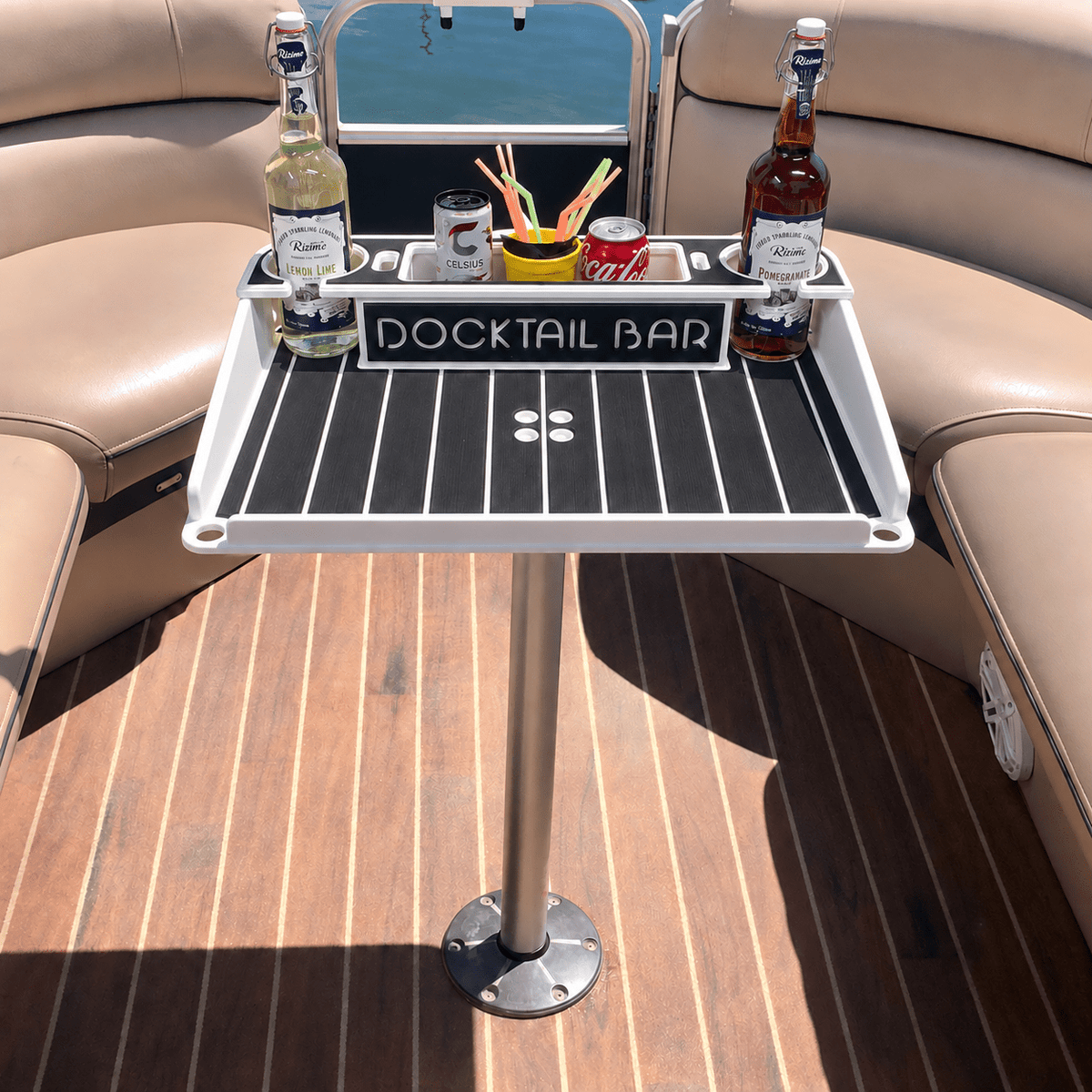 Docktail Utility Pedestal Boat Table - Docktail Bar