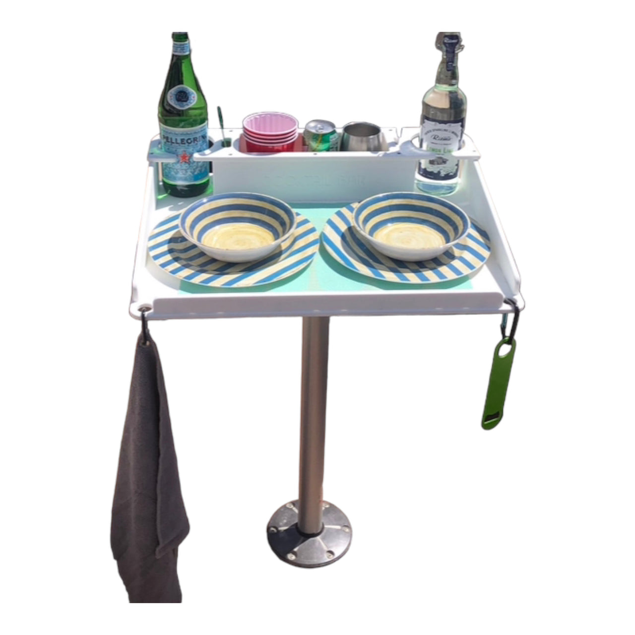 Docktail Utility Boat Table with Pedestal Adapter Plate - Choose Your Color