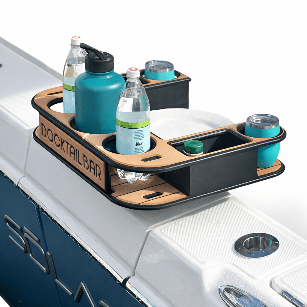 Midnight Series - Docktail Butler Boat Table - Choose Your Mount, Color & Custom Name - Docktail Bar