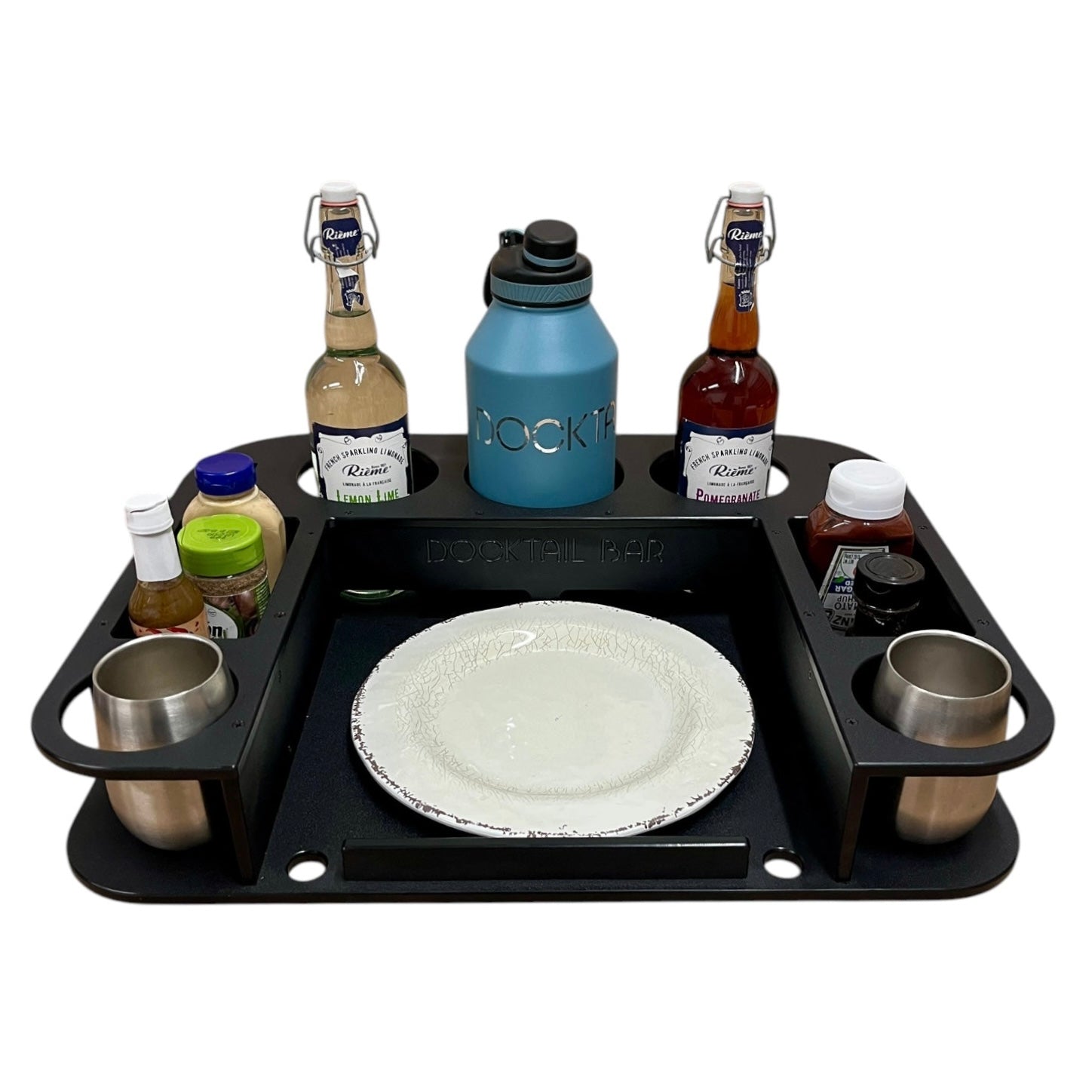 Midnight Series - Docktail Butler Boat Table - Choose Your Mount, Color & Custom Name - Docktail Bar