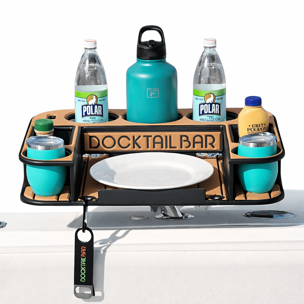 Midnight Series - Docktail Butler Boat Table - Choose Your Mount, Color & Custom Name - Docktail Bar