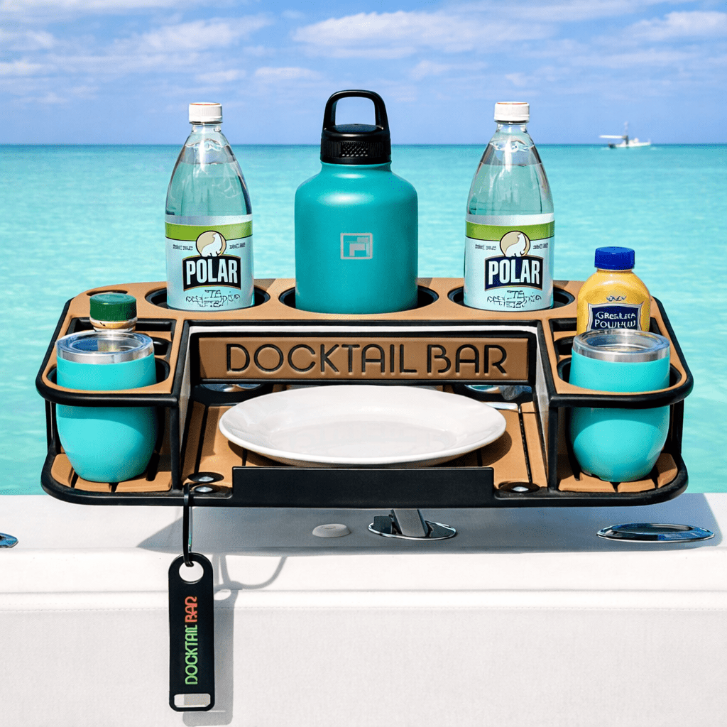 Midnight Series - Docktail Butler Boat Table - Choose Your Mount, Color & Custom Name - Docktail Bar