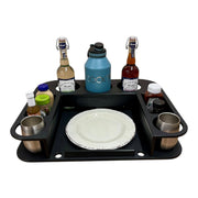 Midnight Series - Docktail Butler Boat Table with Adjustable Rod Holder Mount - Docktail Bar