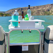 The Docktail Cup Holder and Snack Caddy & Pontoon Boat Rail
