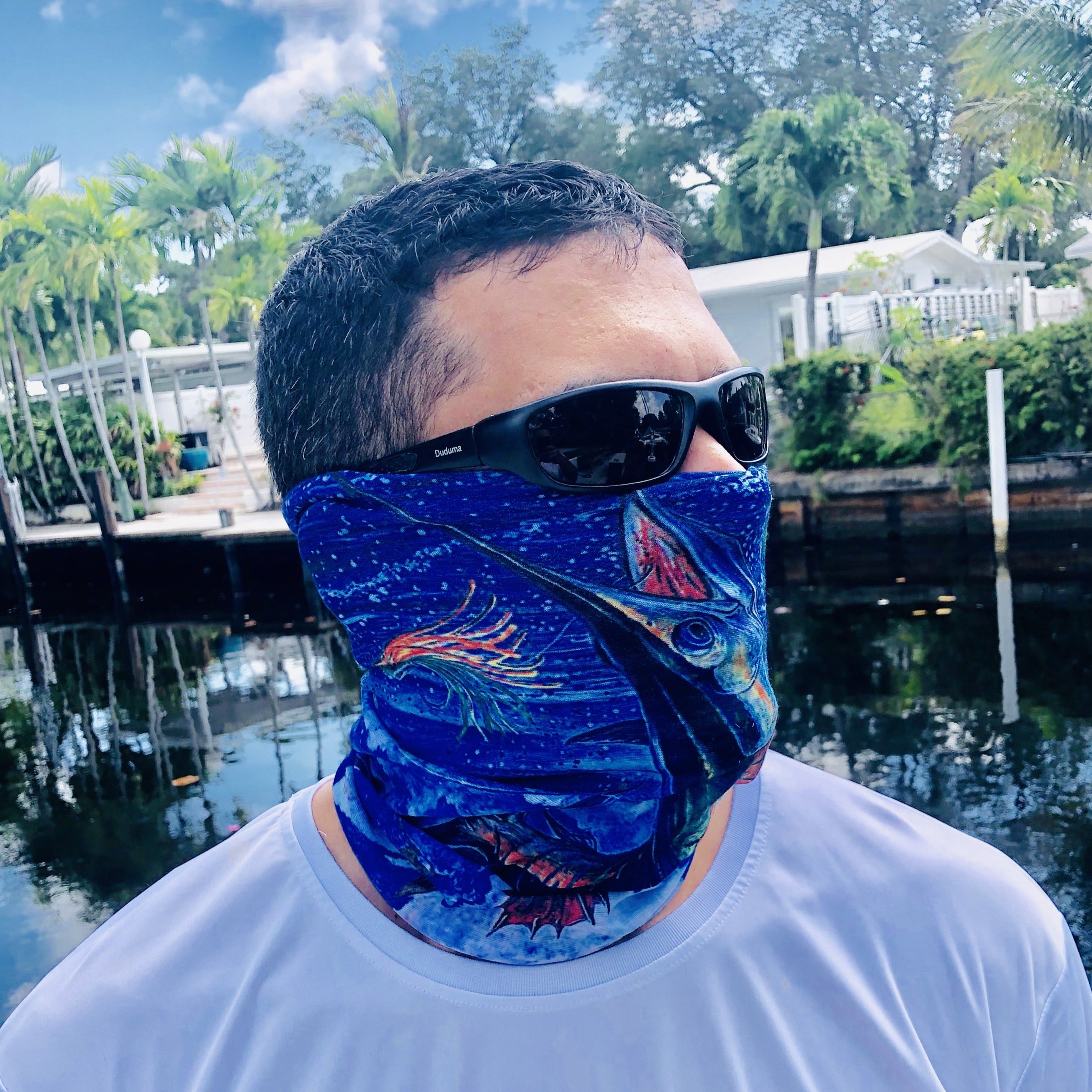 UV Fishing Face Mask Bandana Sailfish Print – Docktail Bar
