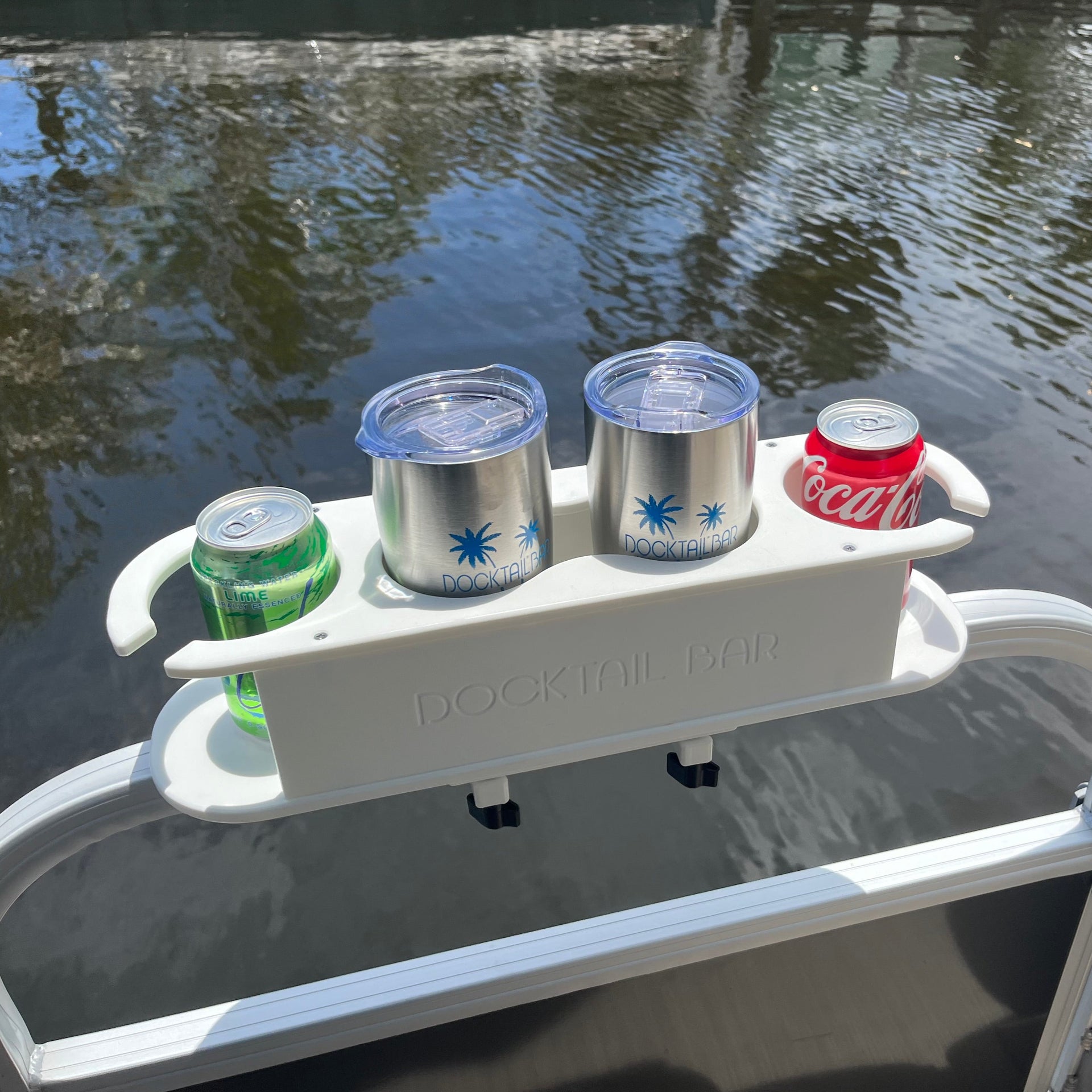 Docktail Bar Pontoon Boat Cup Holder Caddy - Multiple Colors Available with  SeaDek Kit Option