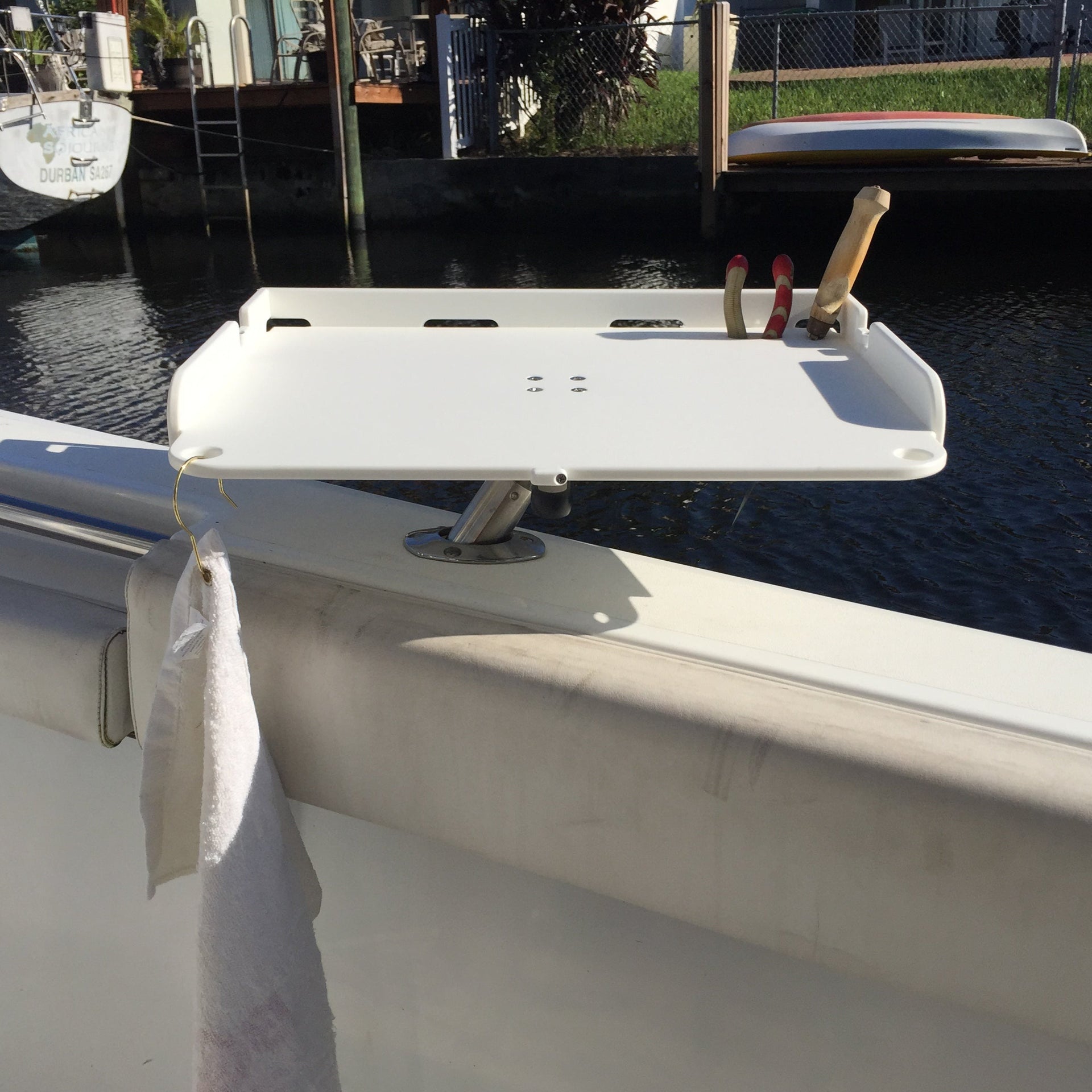 Docktail Fillet & Bait Table w/ Magma LeveLock - All Angle Adjustable Rod Holder Mount for Center Console, Pontoon, Sportfishing, Cruisers, Tenders