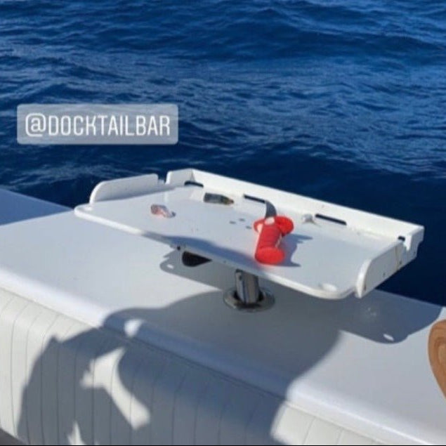 Docktail Bait Cutting Board and Serving Table with Magma Adjustable Rod Holder Mount - Docktail Bar