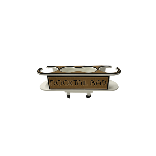 Docktail Bar Cup Holder Caddy for Boats — Includes Adjustable Rod Holder Mountu - Docktail Bar