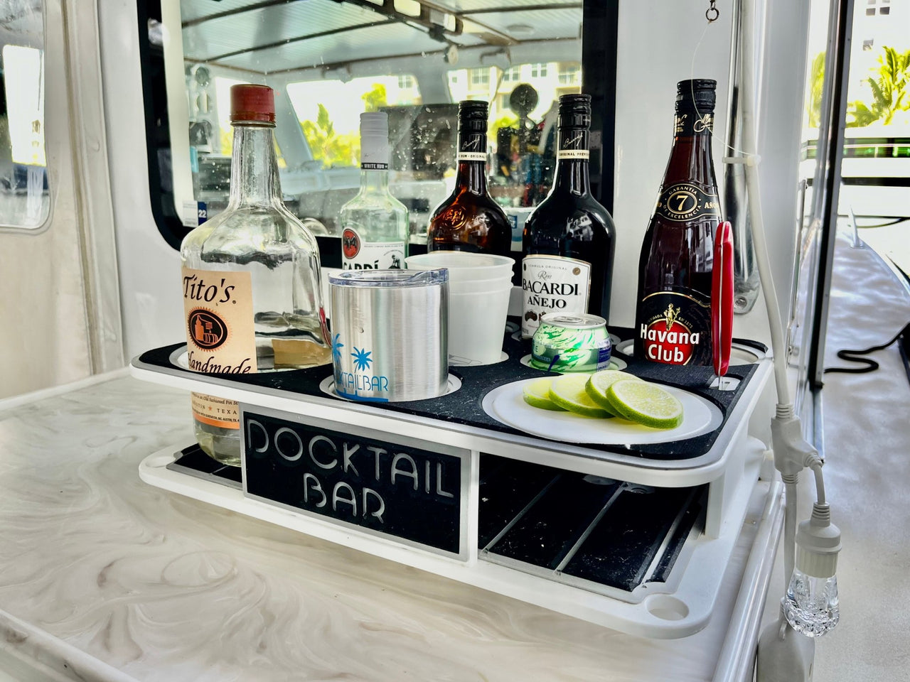 Docktail Boat Table Caddy with 2 SeaSucker Vacuum Mounts - Choose Your Color - Docktail Bar