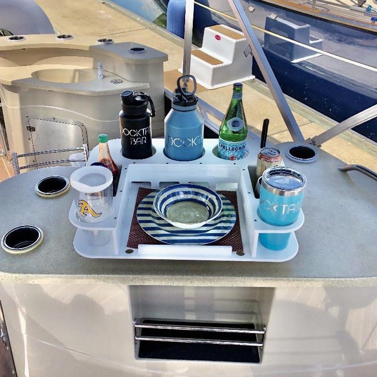 Docktail Butler Boat Table with 2 SeaSucker Vacuum Mounts - Perfect for Smooth Flat Surface Locations - Docktail Bar