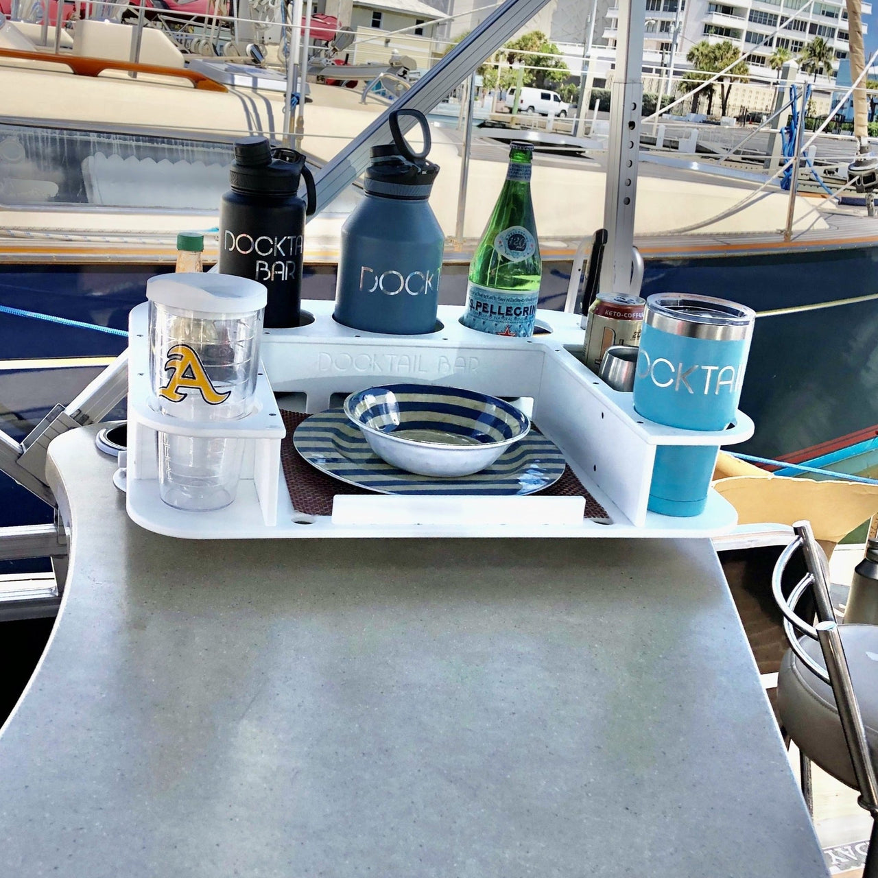 Docktail Butler Boat Table with 2 SeaSucker Vacuum Mounts - Perfect for Smooth Flat Surface Locations - Docktail Bar